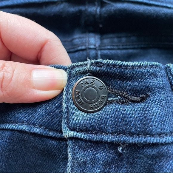 Rag & Bone Dark Wash Indigo Low Rise Capri Cropped Skinny Jeans - 28" - Picture 4 of 10